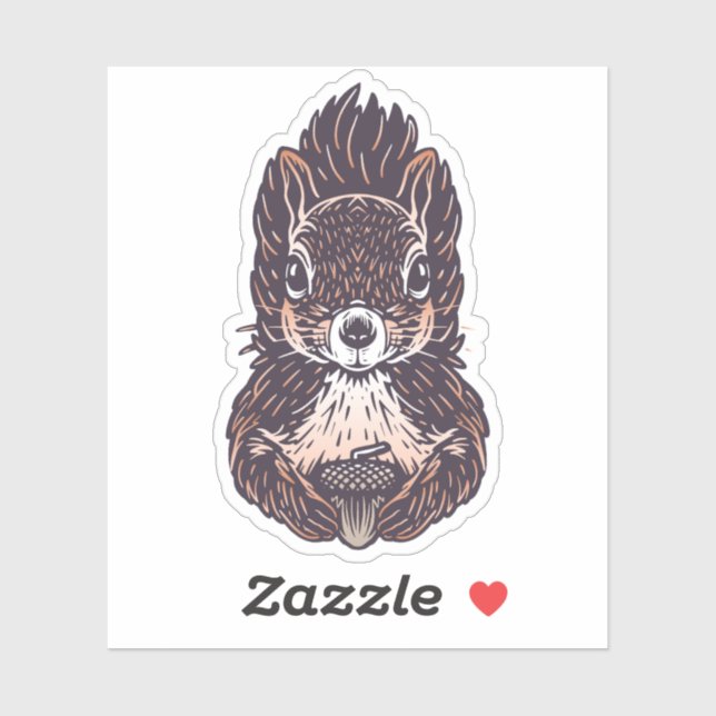 Autocollant animal de la forêt d'écureuils | Stick (Feuille)