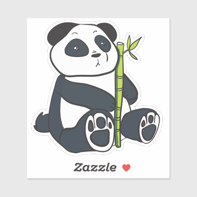 Autocollant animal mignon "Lazy Panda Vibes" (Feuille)