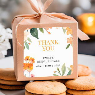 Autocollant Aperol Spritz Floral Fête de Mariage