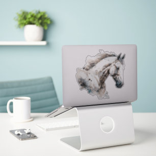 Autocollant - Aquarelle Cheval Blanc 