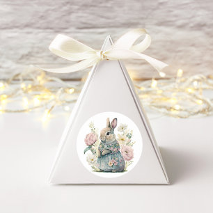 Autocollant aquarelle de lapin mignon