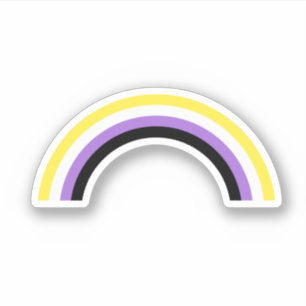 Autocollant arc-en-ciel non binaire