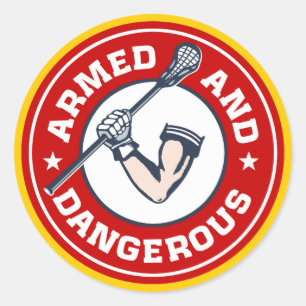 Autocollant armé et dangereux de lacrosse