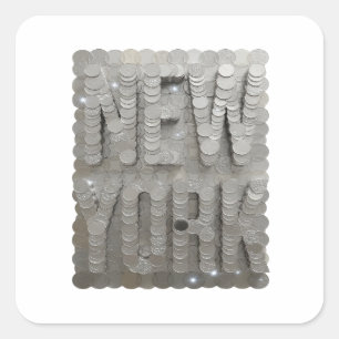 Autocollant Art NEW YORK Argent Brillante