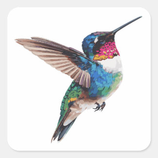 Autocollant Artistique de Colibri Coloré Moderne