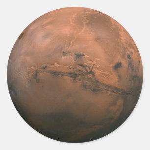Autocollant Astronomie Espace Planète Mars Valles