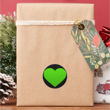 autocollant au coeur vert