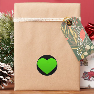 autocollant au coeur vert