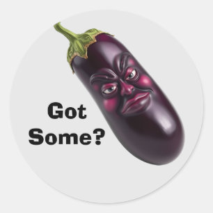 Autocollant aubergine drôle - Vous en avez?