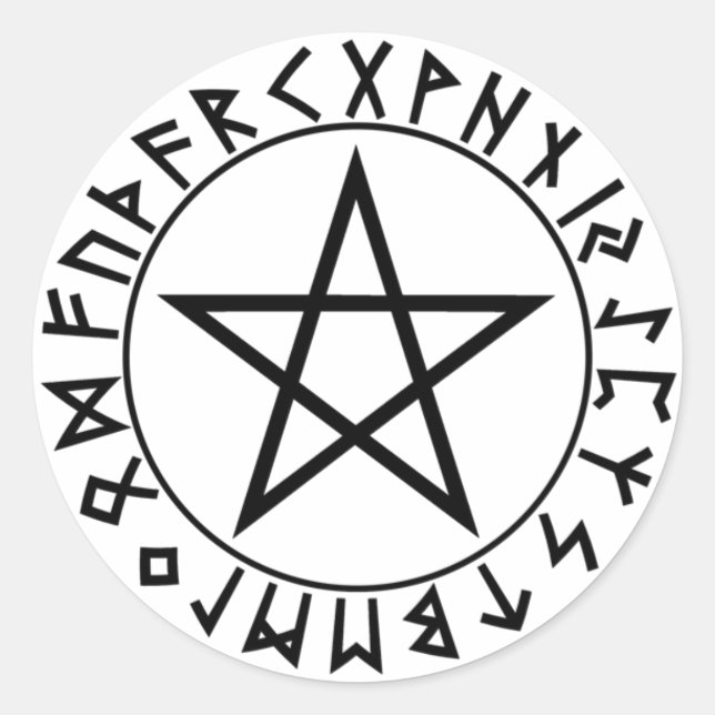 autocollant autour Rune Pentacle (Devant)