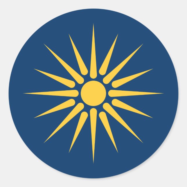 Autocollant avec le drapeau de Macédoine, Grèce (Devant)