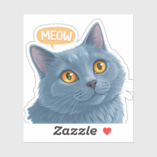Autocollant avec visage de chat Chartreux mignon”