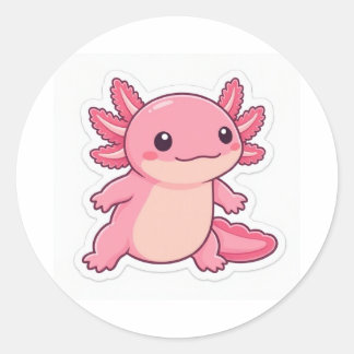 Autocollant Axolotl Rose Mignon