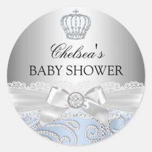 Autocollant Baby Shower Couronne de Diamants Petit