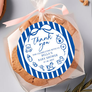 Autocollant Baby shower italien Ciao bleu