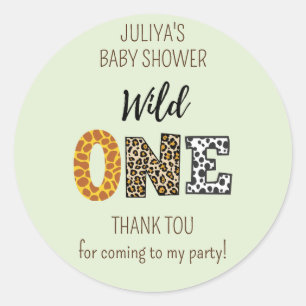 Autocollant baby shower Wild One Green garçon