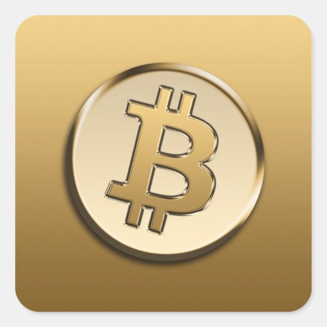 autocollant Bitcoin doré (Devant)