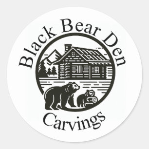 Autocollant Black Bear Den Carvings