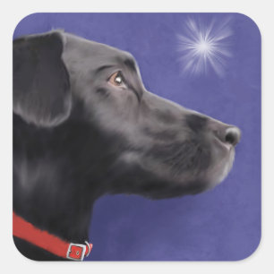 Autocollant Black Labrador Retriever Holiday