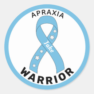 Autocollant blanc rond Apraxia Warrimeur