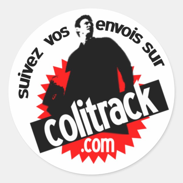 autocollant blanc suivez (Devant)