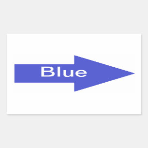 Autocollant bleu de signe de flèche
