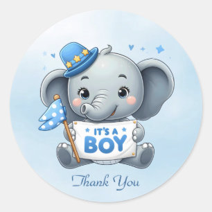 Autocollant bleu éléphant