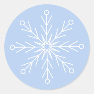Autocollant bleu flocon de neige Ligne Art