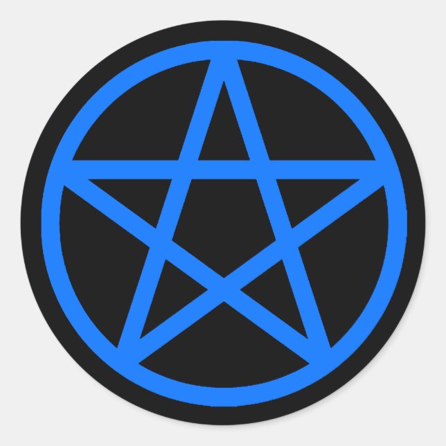 Autocollant bleu noir Pentacle solide (Devant)