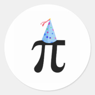 Autocollant bleu Pi Anniversaire