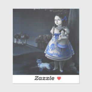 Autocollant bleu saule