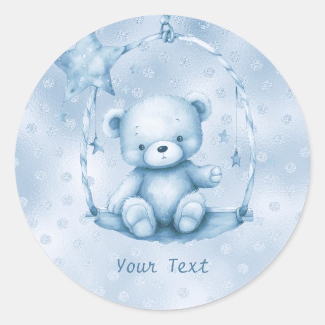 Autocollant bleu Teddy Bear (Devant)