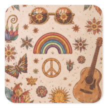 Autocollant bohème hippie