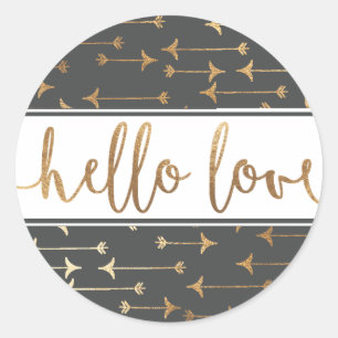 AUTOCOLLANT  Boho Gold Arrow Modern Chic Baby Birt
