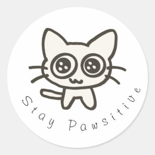 Autocollant Bold Amoureux de Chat Noir et Blanc Pr