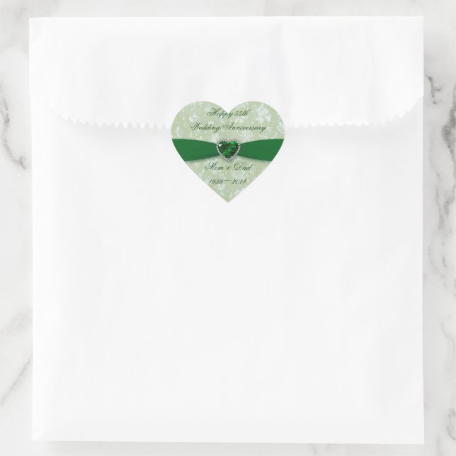 Autocollant Bold Damask 55th Mariage Anniversary (Sac)