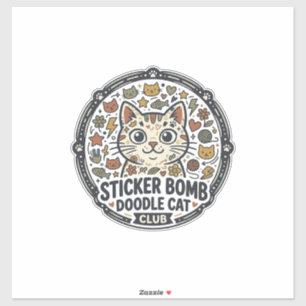 Autocollant Bombe Dessin Animé Chat POD Vector Art