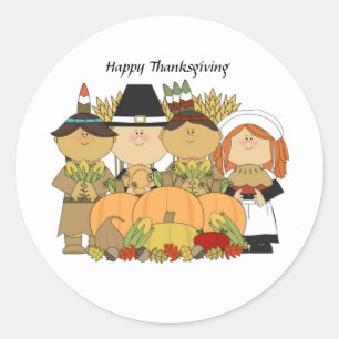 Autocollant bon thanksgiving pour enfants