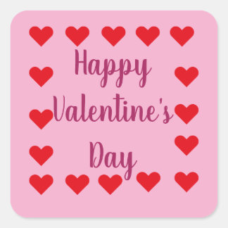 Autocollant Bonne Saint-Valentin COEURS ROUGES
