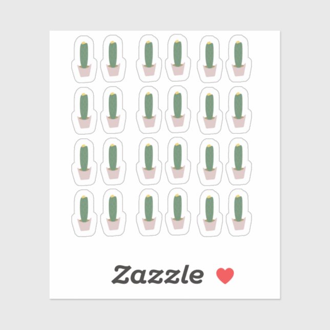 Autocollant botanique de cactus en pot de cactus g (Feuille)