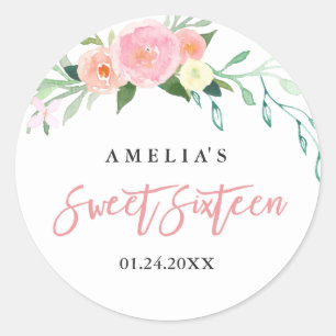 Autocollant botanique floral aquarelle Sweet Sixte
