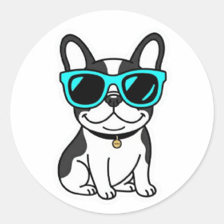 Autocollant Bouledogue Français nom de compagnie p