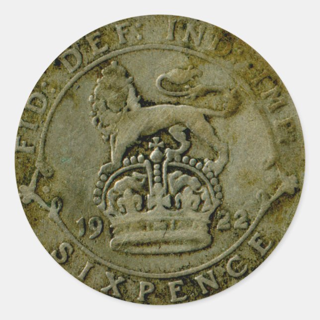 Autocollant britannique de seize pence 1922 (Devant)