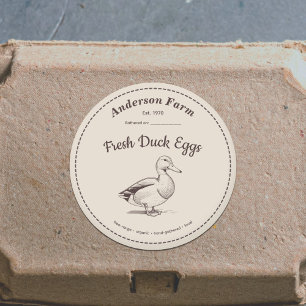 Autocollant Brown Étiquette des oeufs de canard de
