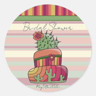 Autocollant "Cactus Wedding Bridal Shower"