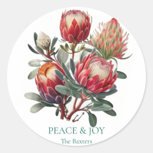 Autocollant cadeau de Noël Protea