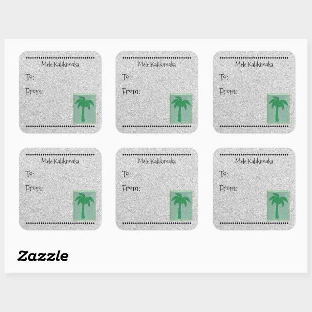 Autocollant cadeau Hawaiian Mele Kalikimaka - Noël (Feuille)