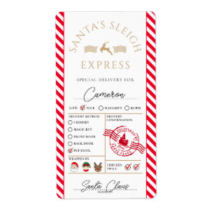 Autocollant cadeau père Noël Mail Express Livraiso