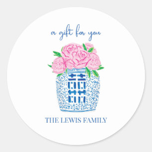 Autocollant Cadeau Pivoine de Style Chinois