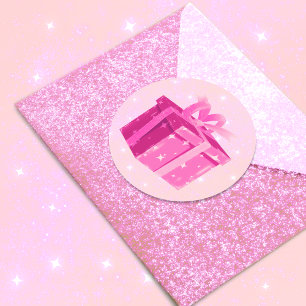 Autocollant Cadeau Princesse Rose pour Anniversair